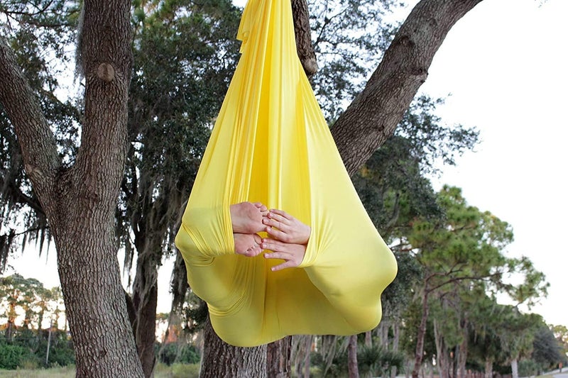 Flife Aerial Silk Yoga Hammock & Swing for yoga Inversion,Strength training,starter hardware kit - Image 3