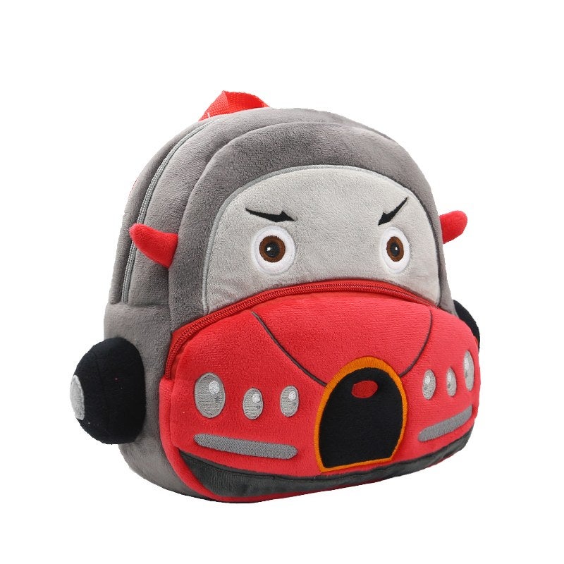 Plush Kids Backpack, Medium Convertible Car Vehicle Design, Soft Lightweight School Bag for Toddlers and Preschool Kids - Image 3