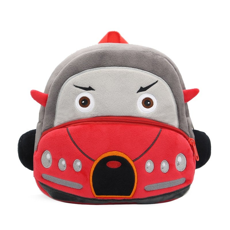 Plush Kids Backpack, Medium Convertible Car Vehicle Design, Soft Lightweight School Bag for Toddlers and Preschool Kids - Image 1
