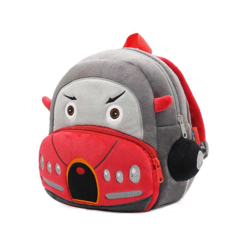 Plush Kids Backpack, Medium Convertible Car Vehicle Design, Soft Lightweight School Bag for Toddlers and Preschool Kids - Image 2