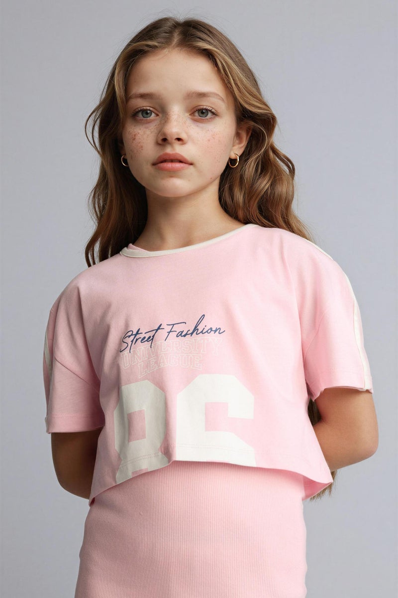 DeFacto Pink Girl 2 piece Short Sleeve Knitted Dress Casual - Image 3