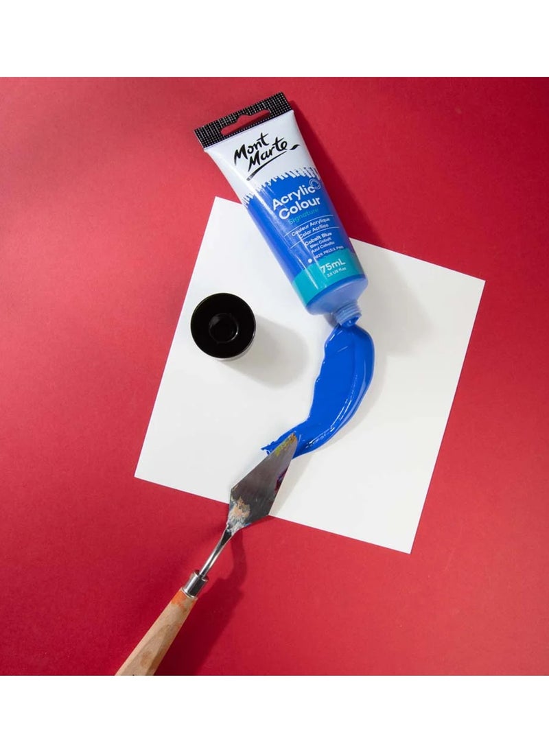 Mont Marte Signature Acrylic Colour Paint Tube 75ml Content Cobalt Blue  - Image 2