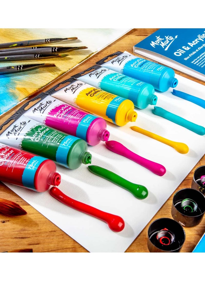 Mont Marte Signature Acrylic Colour Paint Tube 75ml Content Cobalt Blue  - Image 4