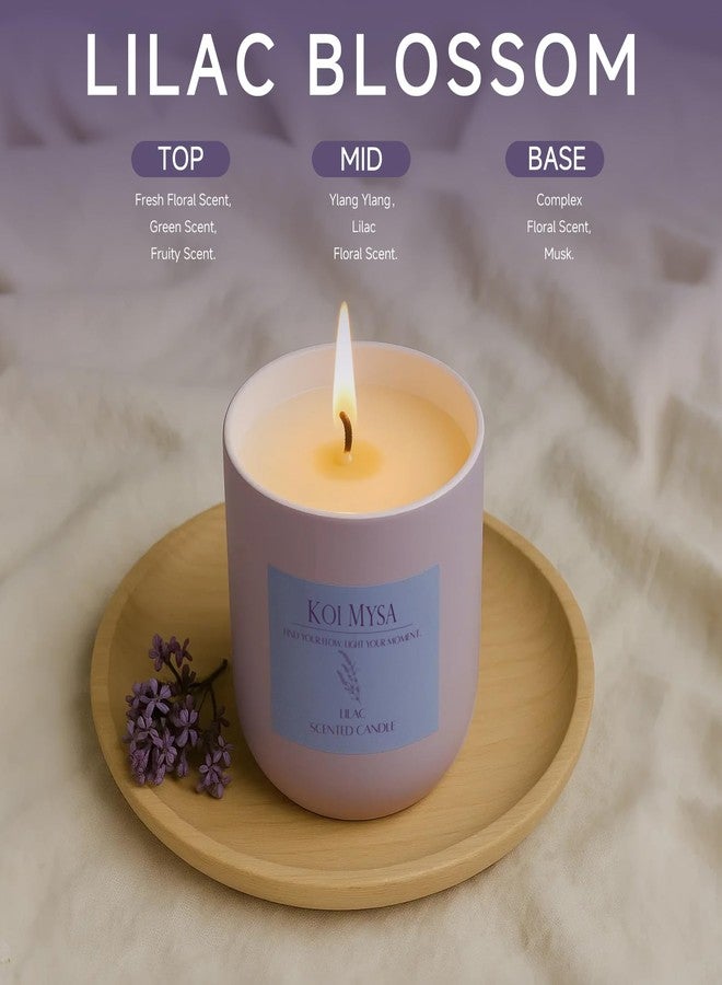 KOIMYSA Lilac Blossoms Natural Soy Candle Non Toxic for Home Scented, Purple Aromatherapy Candle Décor Birthday Gifts Ideas for Her Women Mom Daughters Friends, 6.4 Oz - Image 2
