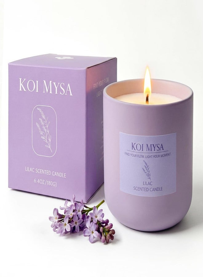 KOIMYSA Lilac Blossoms Natural Soy Candle Non Toxic for Home Scented, Purple Aromatherapy Candle Décor Birthday Gifts Ideas for Her Women Mom Daughters Friends, 6.4 Oz - Image 1