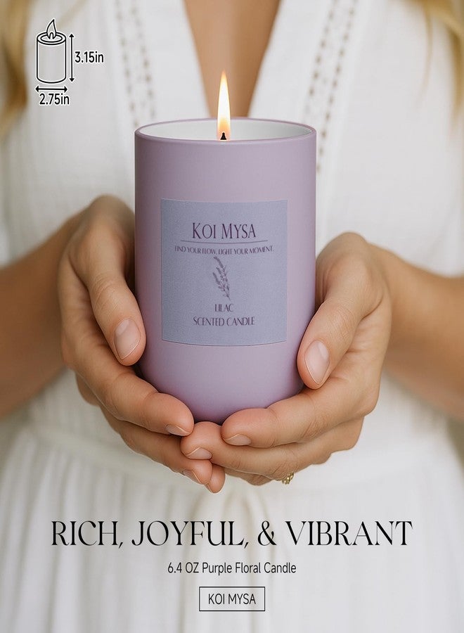 KOIMYSA Lilac Blossoms Natural Soy Candle Non Toxic for Home Scented, Purple Aromatherapy Candle Décor Birthday Gifts Ideas for Her Women Mom Daughters Friends, 6.4 Oz - Image 4