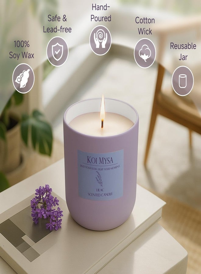 KOIMYSA Lilac Blossoms Natural Soy Candle Non Toxic for Home Scented, Purple Aromatherapy Candle Décor Birthday Gifts Ideas for Her Women Mom Daughters Friends, 6.4 Oz - Image 3
