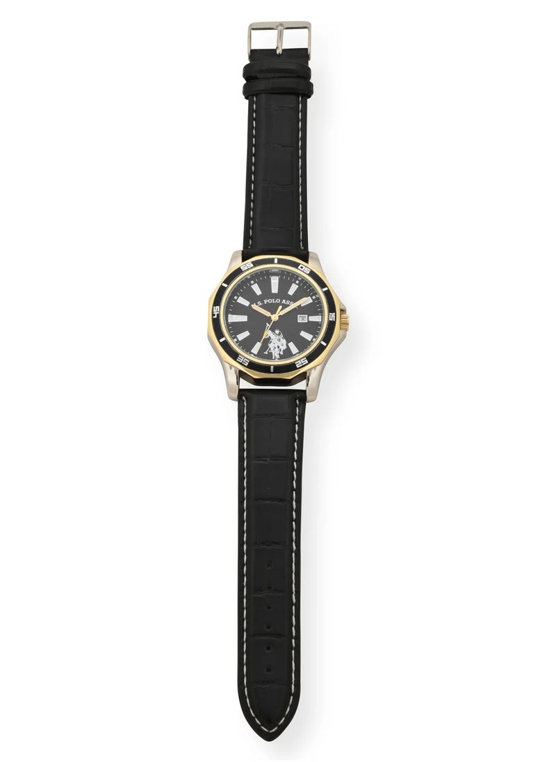 U.S. Polo Assn. Mens Vintage Watch with Black and Gold USC50589  - Image 2
