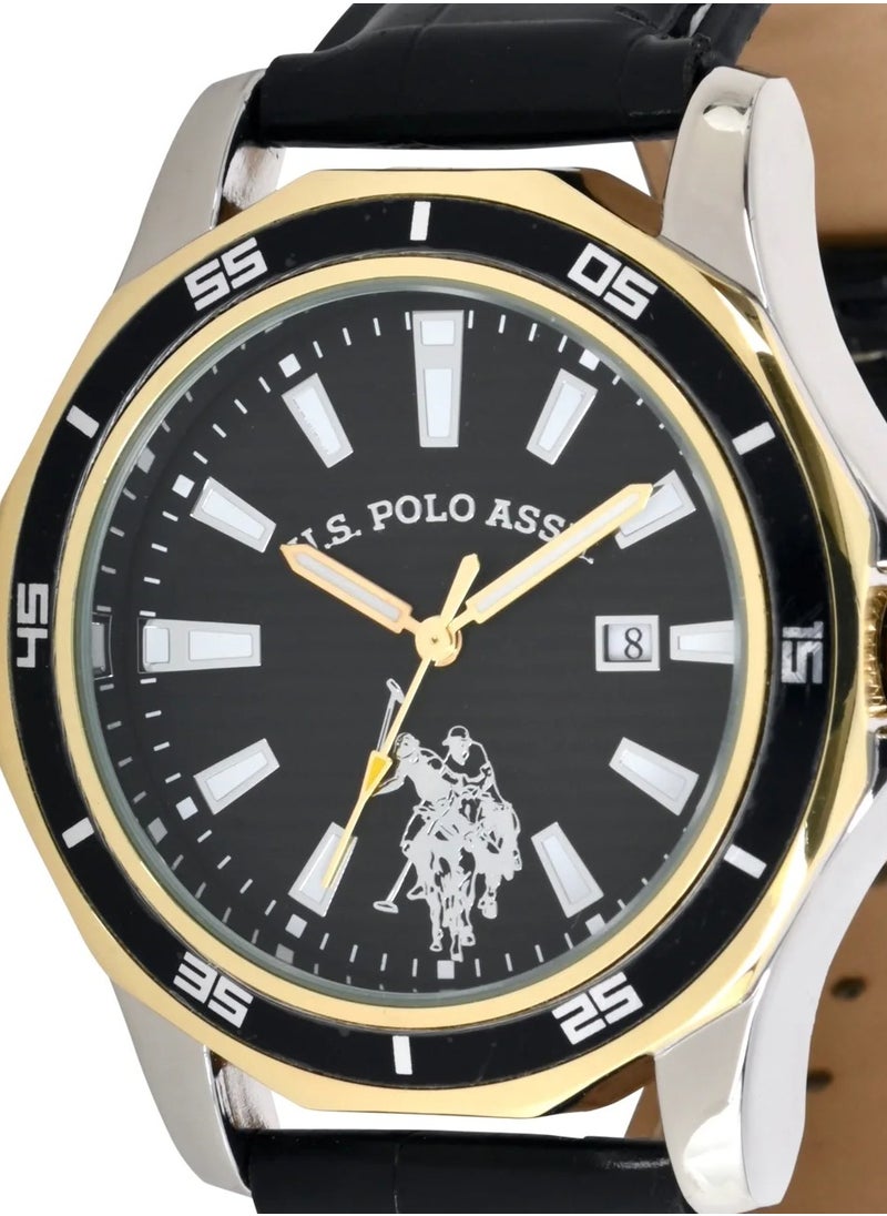 U.S. Polo Assn. Mens Vintage Watch with Black and Gold USC50589  - Image 3