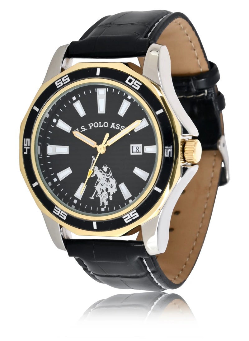 U.S. Polo Assn. Mens Vintage Watch with Black and Gold USC50589  - Image 1