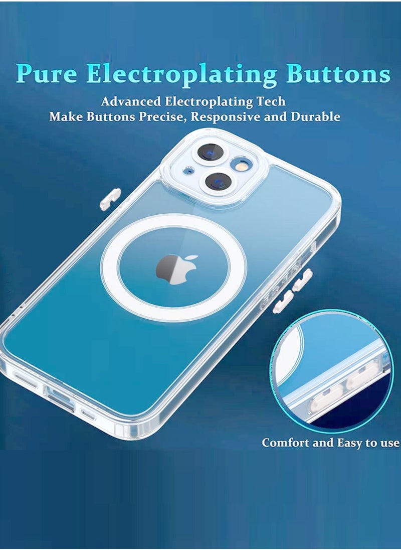 Wtech - Magnetic Magsafe Transparent Soft TPU Case Cover For Apple iPhone 14 Clear - Image 1