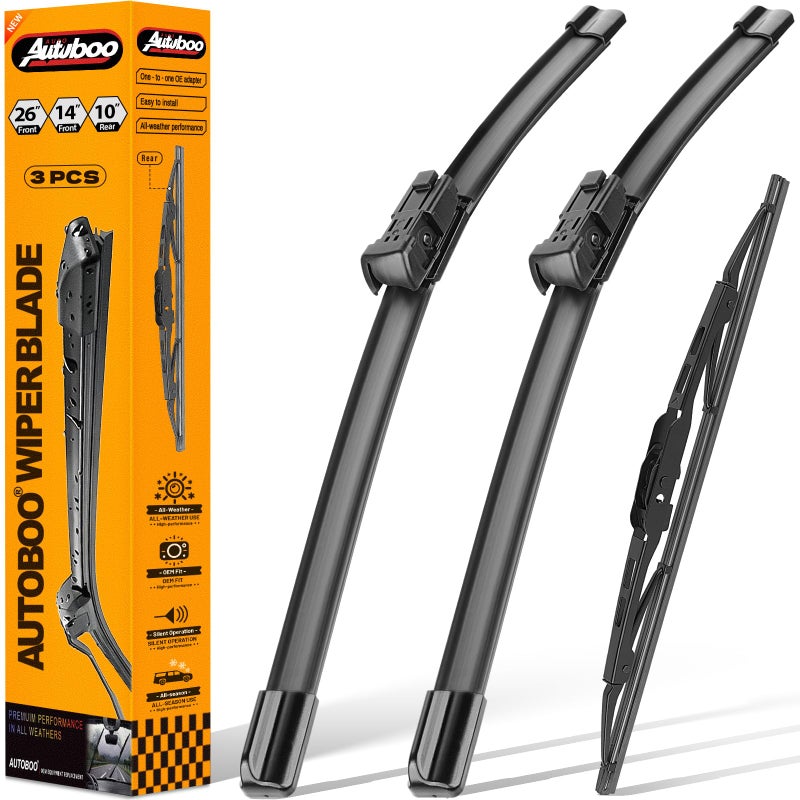 AUTOBOO 2614 Windshield Wipers with 10 Rear Wiper Blades Replacement for Chevrolet Trax 20132021 2022 2023Buick Encore 20132022Opel Mokka 20122020 Original Factory Quality Pack of 3 - Image 2