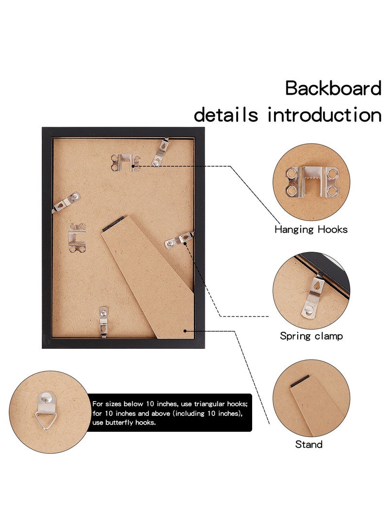 Oasisgalore A4 Picture Frame Set of 6, Display Pictures 15x20CM with Mat or 21x30CM Without, Wall Gallery Poster Frames, Black - Image 3