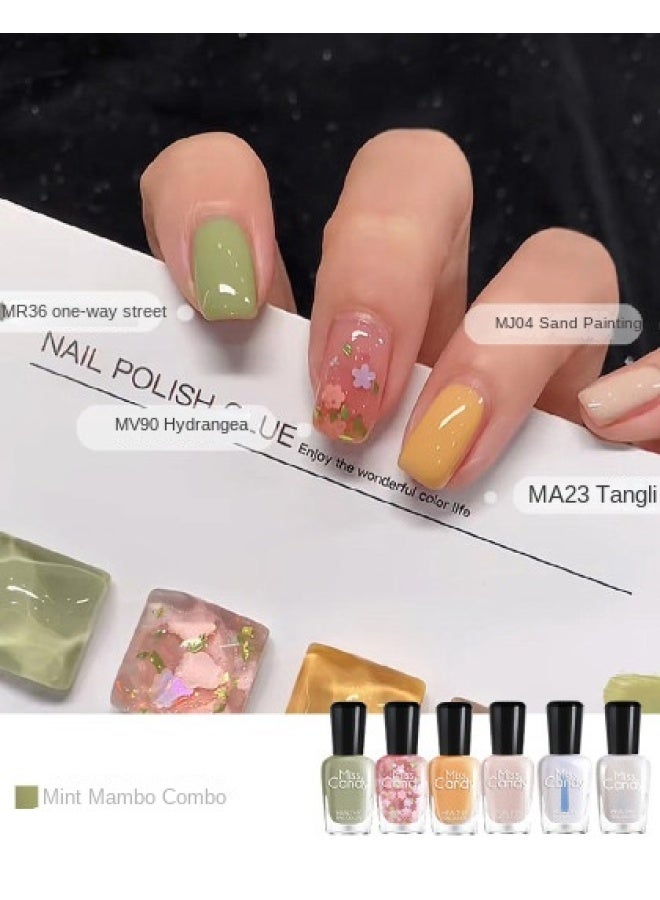 Miss Candy Pack Set】healthy Nail Polish, No Uv Light Needed, Long-lasting Peelable Nail Varnish, Whitening Effect Manicure Kit, Beginner Gift Set - Image 1