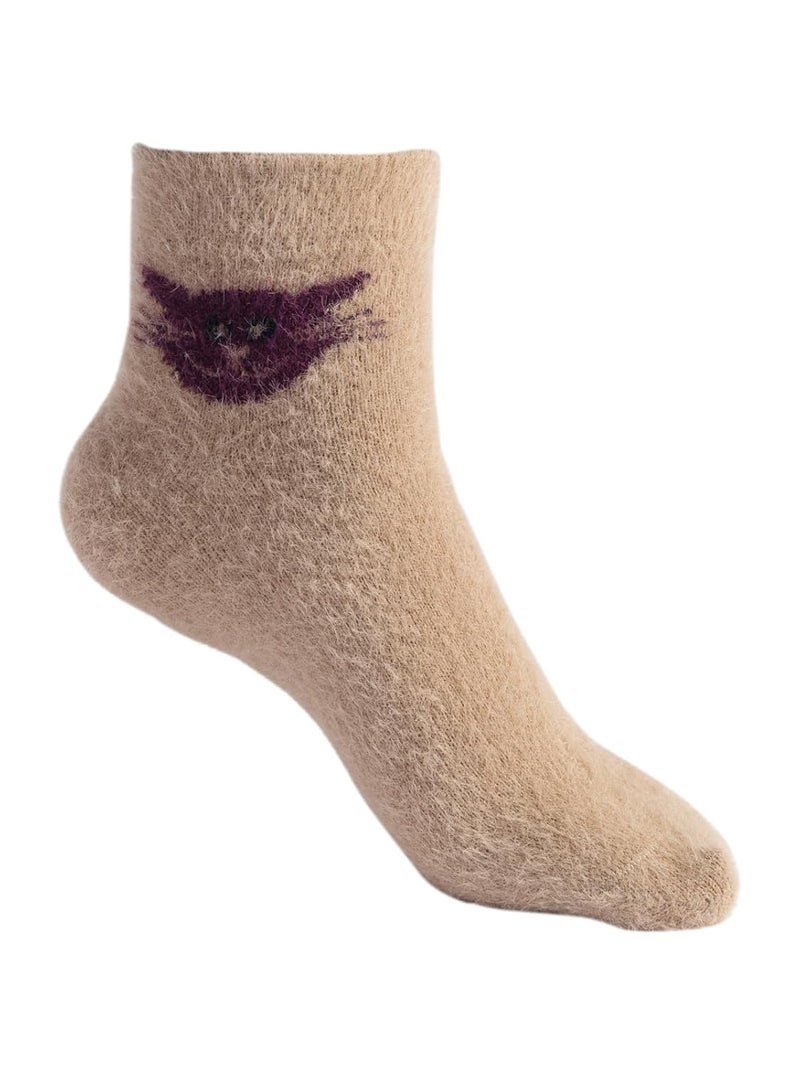 Texton Kids Faux Fur Nylon Microfibre Woolen Winter Ankle Socks – Warm, Soft, Cozy, Plush Texture, Stretch Fit, Multicolor Design, Pack of 5 - Image 4