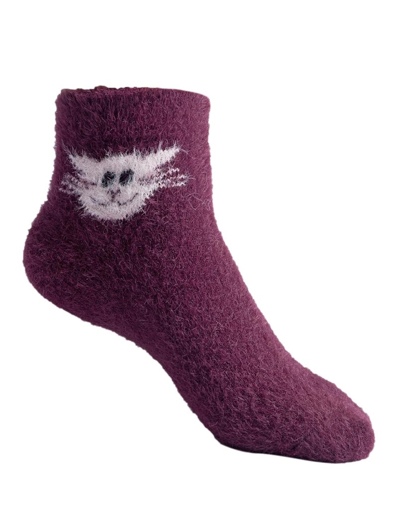 Texton Kids Faux Fur Nylon Microfibre Woolen Winter Ankle Socks – Warm, Soft, Cozy, Plush Texture, Stretch Fit, Multicolor Design, Pack of 5 - Image 5