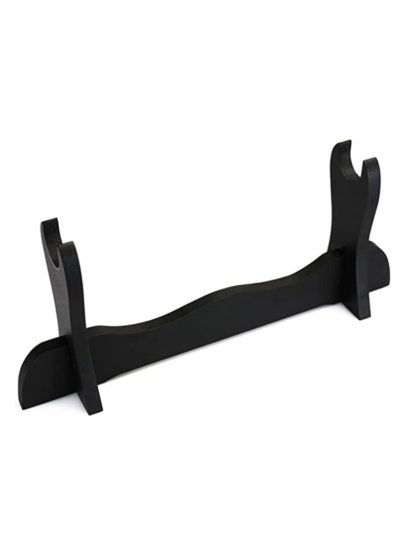 1 Layer Sword Stand Display Rack Katana & Wakizashi Holder for Storage or Showcase Durable Wood Fits Swords Tanto Flutes (Swords Not Included) - Image 2