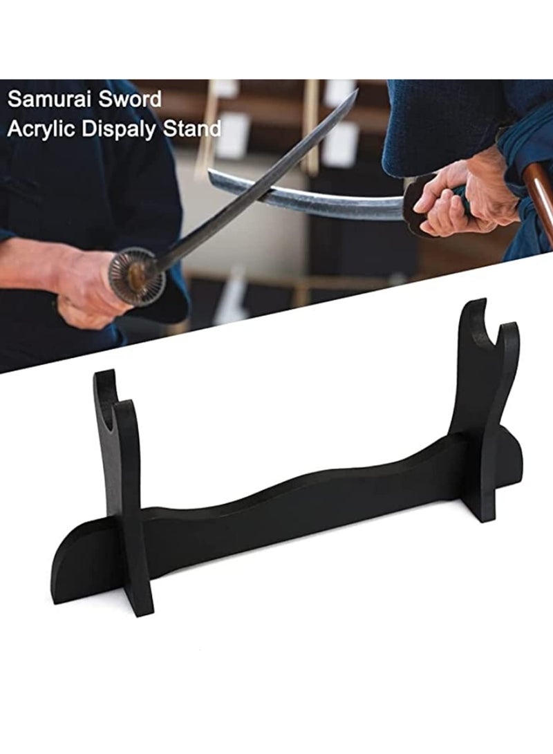 1 Layer Sword Stand Display Rack Katana & Wakizashi Holder for Storage or Showcase Durable Wood Fits Swords Tanto Flutes (Swords Not Included) - Image 5