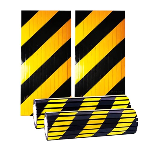 Garage Smith GWP06 Garage Wall Protector Foam Wall Column Corner Guard for Parking Garages - Reflective Wall Edge Protector - Wall Corner Edge and Bumpers Guards (4-Pack(Black Yellow)) - Image 1