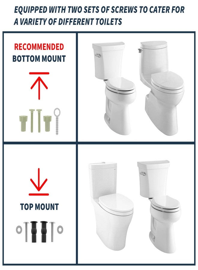 Ccbello ELONGATED toilet seat risers for seniors, Slow Close, Elevated toilet seat, Heavy Duty, Never Loosen, Raised toilet seat elongated bowl, White(18.5”) - Image 5