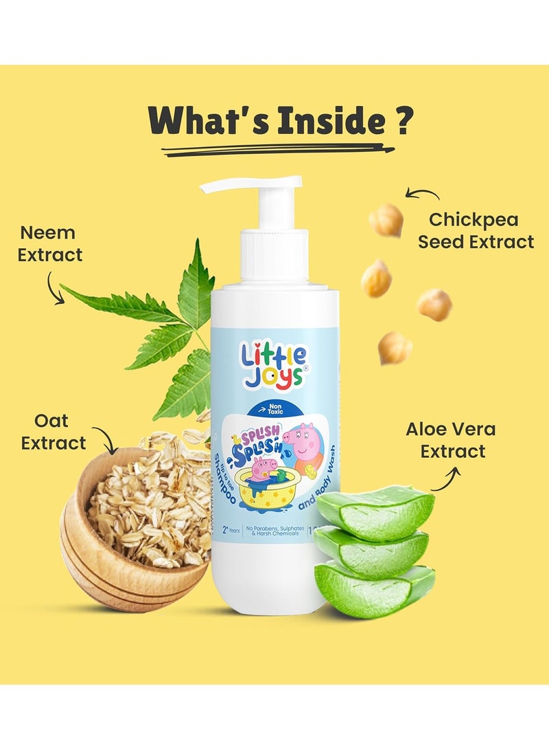 Little Joys Organic 2-in-1 Nourishing Shampoo And Body Wash for Kids 200ml Aloe Vera Neem Oats and Chickpea Extract Deep Cleanses and Protects Skin and Scalp Paraben and SLS Free - Image 2