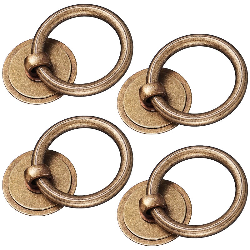 Solid Brass Vintage Drawer Pulls 4cm Antique Bronze Finish Cabinet Handles With Screws 4 Pcs - Image 2