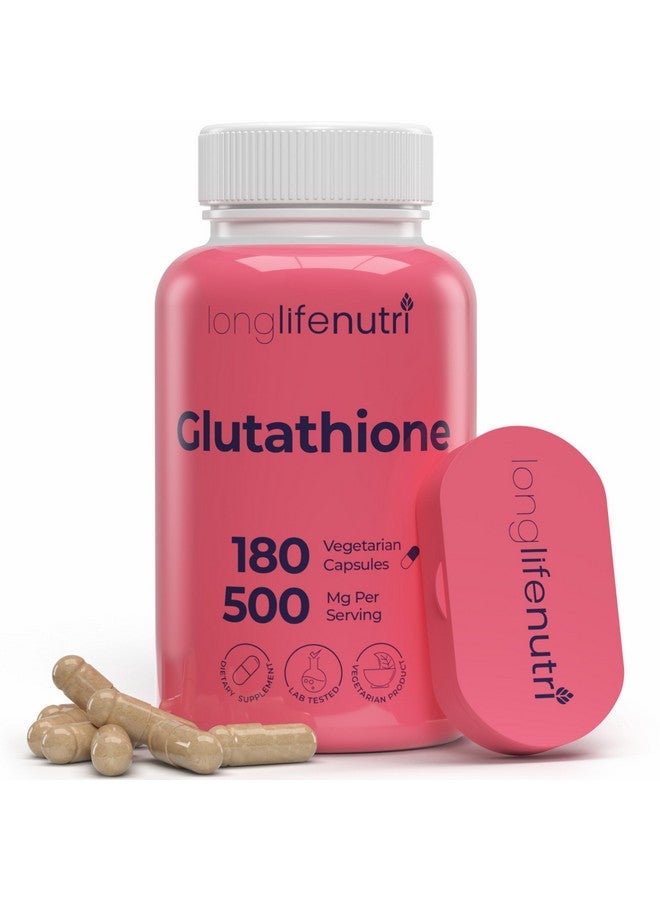 LongLifeNutri Reduced Glutathione 500mg - with White Milk Thistle and Alpha Lipoic Acid, 180 Vegetarian Capsules, Natural Antioxidant, 3-Month Supply, GMP Certified, Made in USA - Image 1