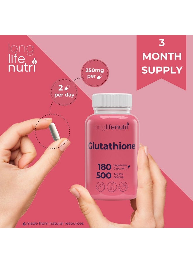 LongLifeNutri Reduced Glutathione 500mg - with White Milk Thistle and Alpha Lipoic Acid, 180 Vegetarian Capsules, Natural Antioxidant, 3-Month Supply, GMP Certified, Made in USA - Image 5