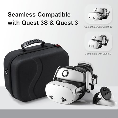 STARTRC GAMES Large Carrying Case for Meta Quest 3Quest 3S Hard Travel Case for BOBOVR S3 ProKiwi Design Battery Head Strap and Other Accessories Storage Case and Soft Lining for Quest 3S - Image 3