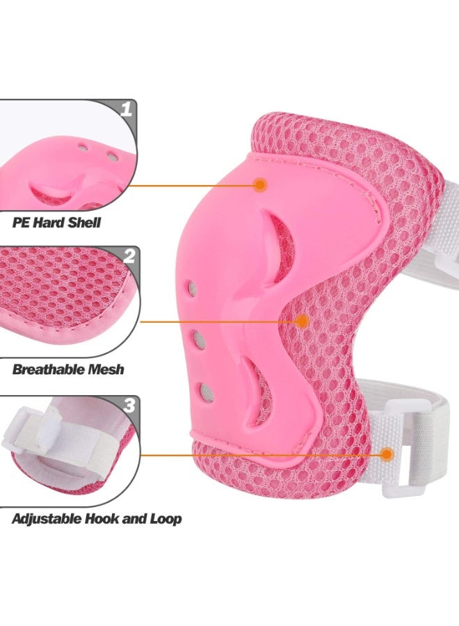 Spartan Knee Elbow and Wrist Protective Set Medium  Pink | Foam Cushion with Hard Slide Caps | Soft Fleece Liner | Flex Velcro Straps | Youth Size M (10+Years) MultiSport Safety Gear SP9016 - Image 2