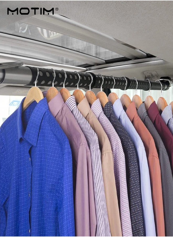 Motim - 162cm Expandable Car Clothes Hanger Bar, Retractable Vehicle Hanger Rack Clothes Bar for Coat Suit Jacket, Car Interior Accessories, Heavy-Duty Durable and Strong Load-Bearing - Image 1