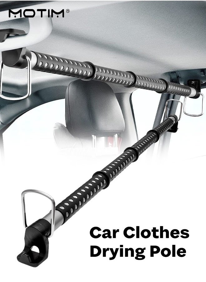 Motim - 162cm Expandable Car Clothes Hanger Bar, Retractable Vehicle Hanger Rack Clothes Bar for Coat Suit Jacket, Car Interior Accessories, Heavy-Duty Durable and Strong Load-Bearing - Image 1