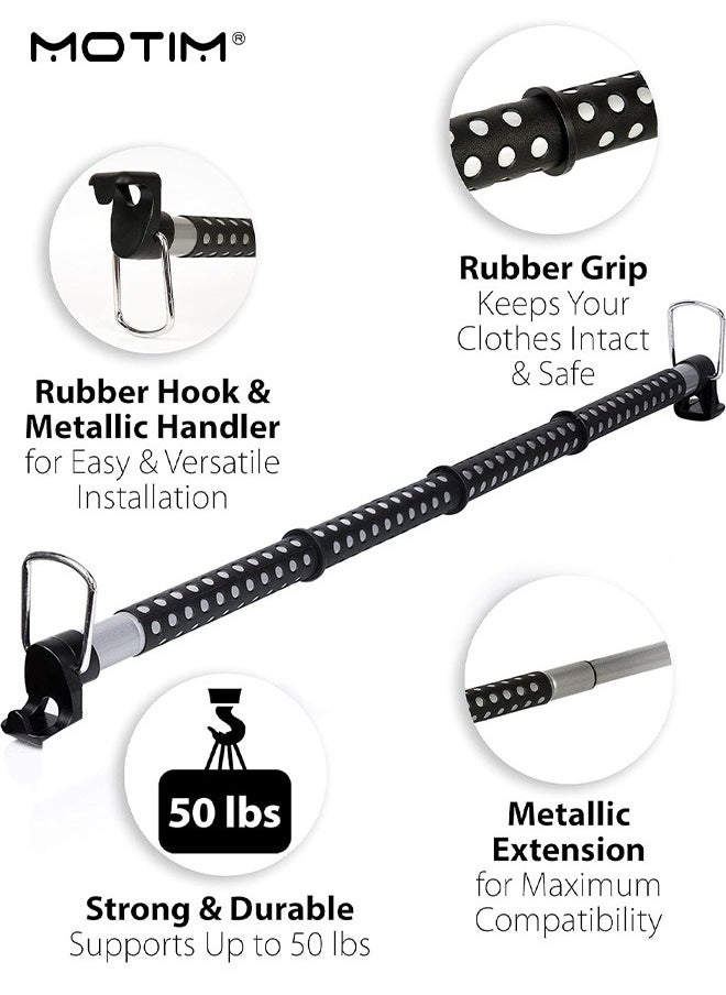Motim - 162cm Expandable Car Clothes Hanger Bar, Retractable Vehicle Hanger Rack Clothes Bar for Coat Suit Jacket, Car Interior Accessories, Heavy-Duty Durable and Strong Load-Bearing - Image 1
