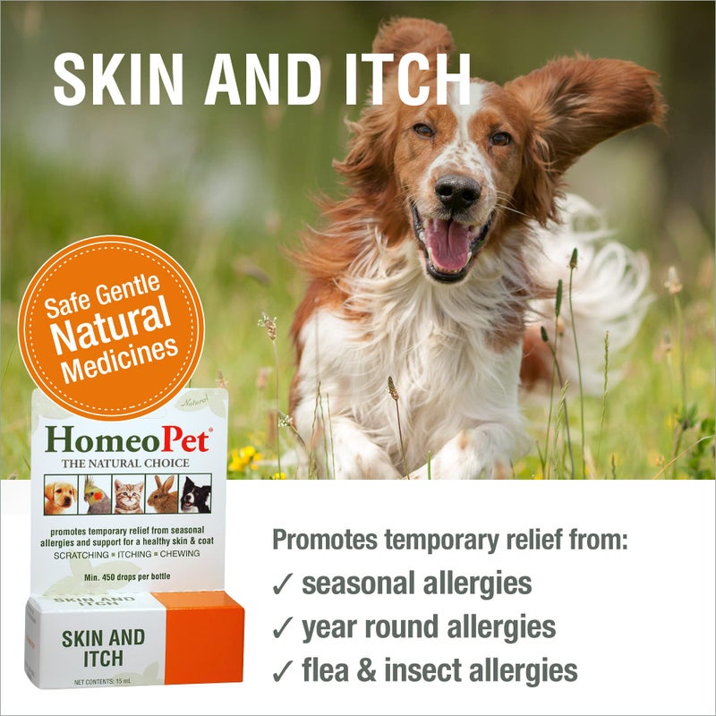 HomeoPet Skin and Itch, Safe and Natural Itch Relief for Dogs and Cats, Coat and Skin Soother for Pets, 15 Milliliters - Image 2