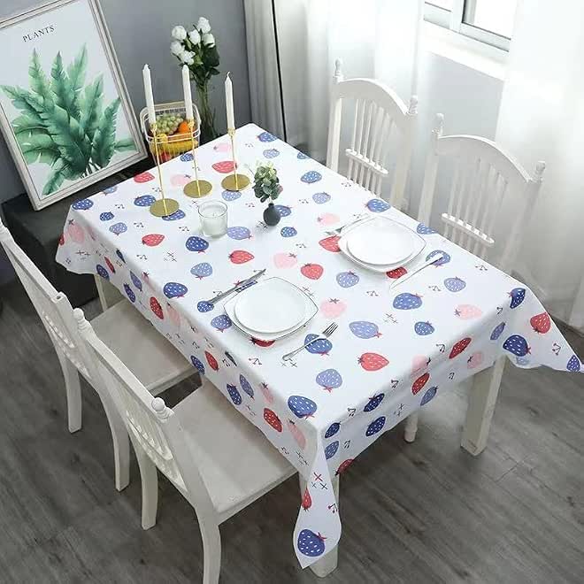 Modern PEVA Tablecloth Waterproof Rectangular Dining Table Cover 137x183 cm Wipe Clean Oil-Proof Table Protector for Daily Use and Outdoor Events