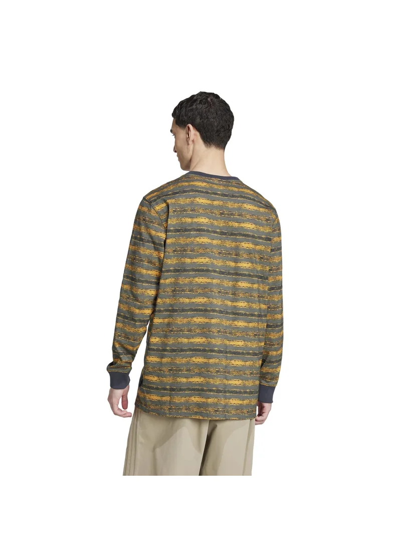 اديداس adidas LS STRIPE TEE Blue Originals Men T-SHIRTS