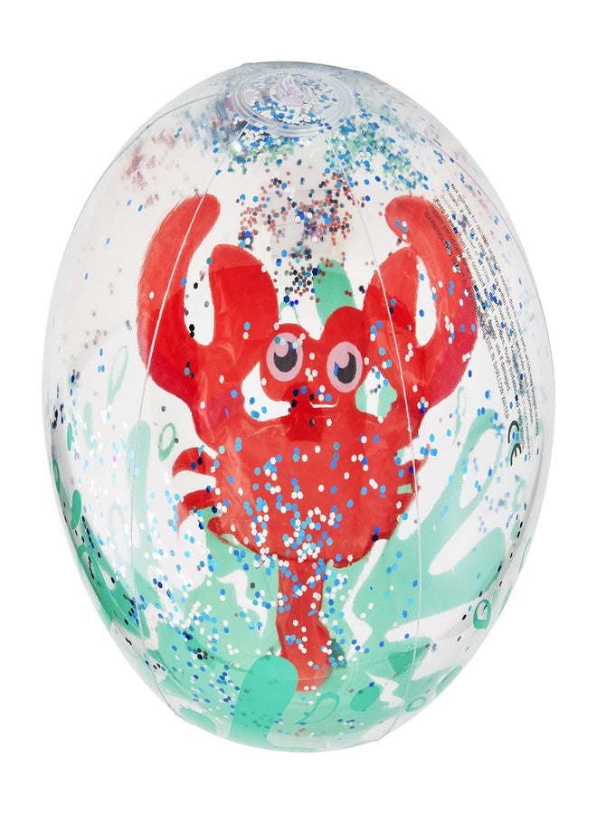 Mud Pie Children's Glitter Beach Ball, Crab - Image 1