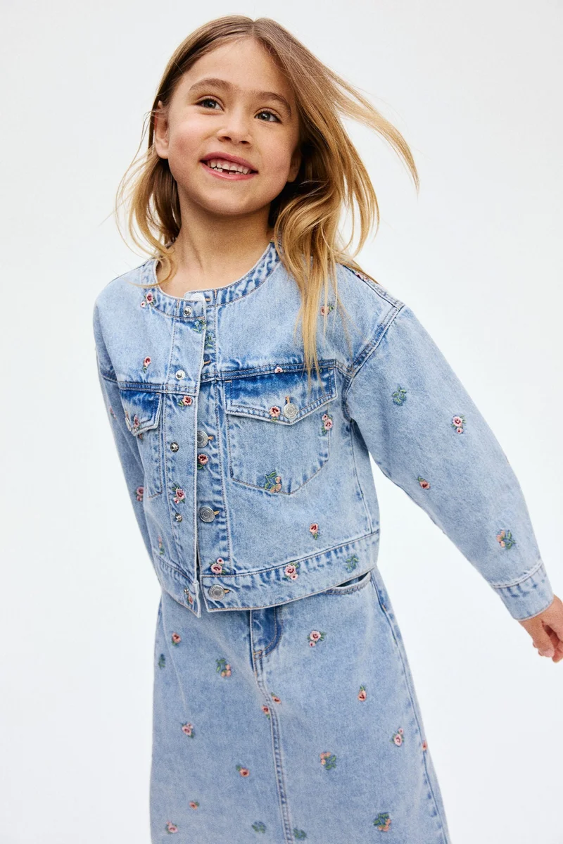 H&M Embroidery-detail denim jacket