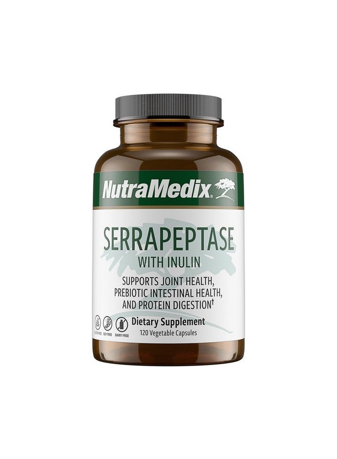 NutraMedix Serrapeptase Supplement with Proteolytic Digestive Enzymes for Women & Men - Inulin Prebiotic Fiber for Gut Health & Joint Support - Dairy, Soy & Gluten-Free (120 Capsules) - Image 1