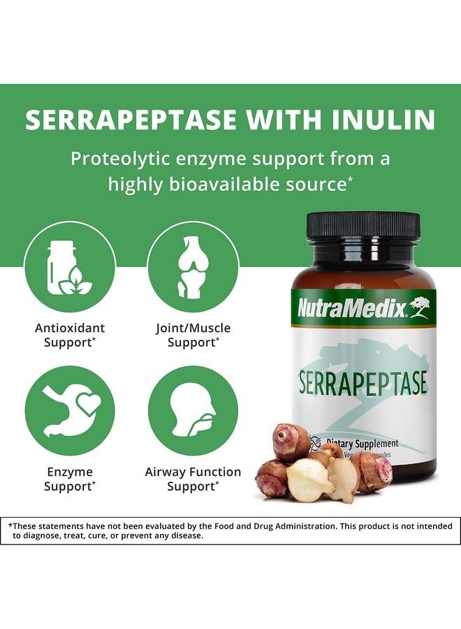 NutraMedix Serrapeptase Supplement with Proteolytic Digestive Enzymes for Women & Men - Inulin Prebiotic Fiber for Gut Health & Joint Support - Dairy, Soy & Gluten-Free (120 Capsules) - Image 5