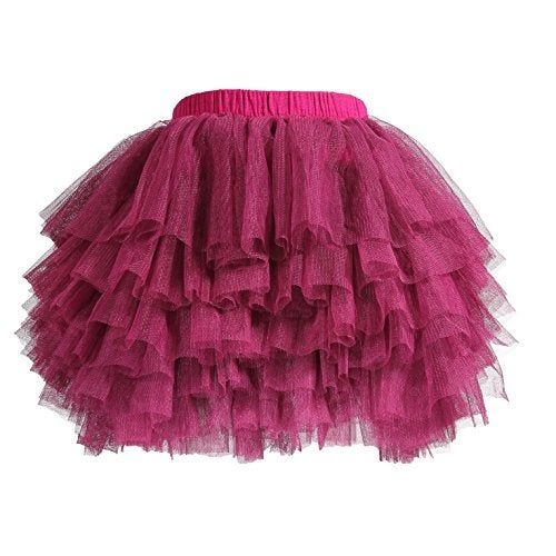elamccor Tutu Skirt for Baby Girl Toddler 6 Layered Tulle Skirts 1-8T Rose Purple - Image 1