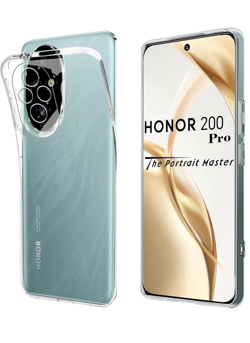 ماركة غير محددة - حافظة متوافقة مع حافظة Honor 200 Pro 5G حافظة من جل TPU الناعم والشفاف والسيليكون المرن المضاد للخدش لحماية الكاميرا غطاء شفاف من مادة TPU - شفاف - Image 1