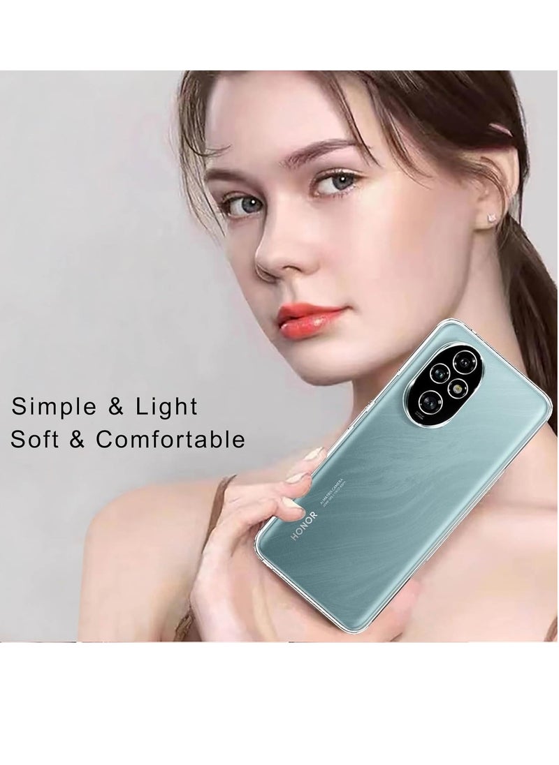 ماركة غير محددة - حافظة متوافقة مع حافظة Honor 200 Pro 5G حافظة من جل TPU الناعم والشفاف والسيليكون المرن المضاد للخدش لحماية الكاميرا غطاء شفاف من مادة TPU - شفاف - Image 1