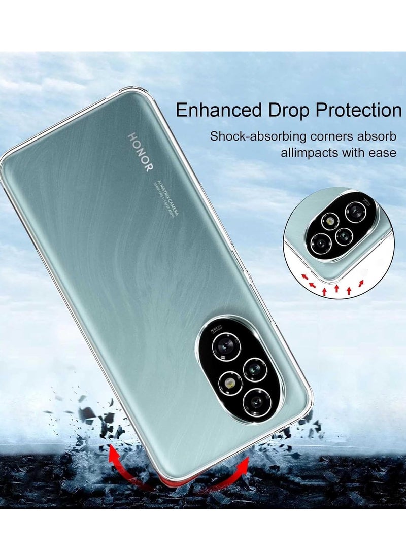 ماركة غير محددة - حافظة متوافقة مع حافظة Honor 200 Pro 5G حافظة من جل TPU الناعم والشفاف والسيليكون المرن المضاد للخدش لحماية الكاميرا غطاء شفاف من مادة TPU - شفاف - Image 1