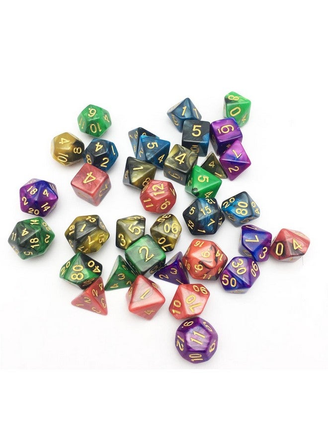 Smartdealspro SmartDealsPro 5 x 7-Die Double-Colors Polyhedral Dice Sets with Pouches for D&D DND RPG MTG Dungeon and Dragons Table Board Roll Playing Games D4 D6 D8 D10 D% D12 D20  - Image 5