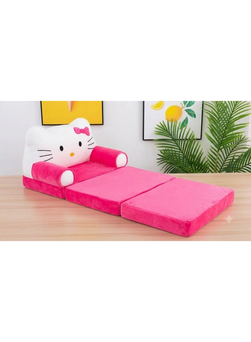 Hello Kitty Kids Chair Bed, 2-in-1 Kids Chair, Convertible Kids Chair, Kids Sofa Bed, Fold-Out Kids Chair, Kids Sleeper Chair, Foam Kids Chair, Kids Lounge Chair, Toddler Sofa Bed, Convertible Kids Sofa, Multi-Purpose Kids Chair, Comfortable Kids Chair.Soft chair for children - Image 1