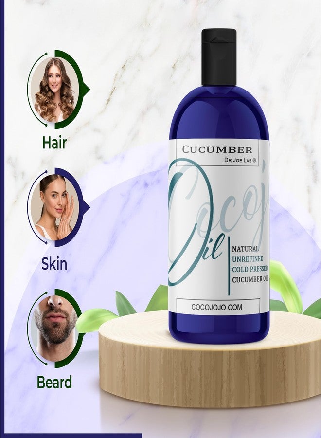 Dr Joe Lab Cucumber Seed Oil - Pure, Unrefined, Cold Pressed, Undiluted, Non-GMO, Virgin Carrier Oil for Skin, Hair, Nails, Body, Face, Beard - 16 Ounces - Nourishing Hydrating Moisturizing Bulk - Image 4