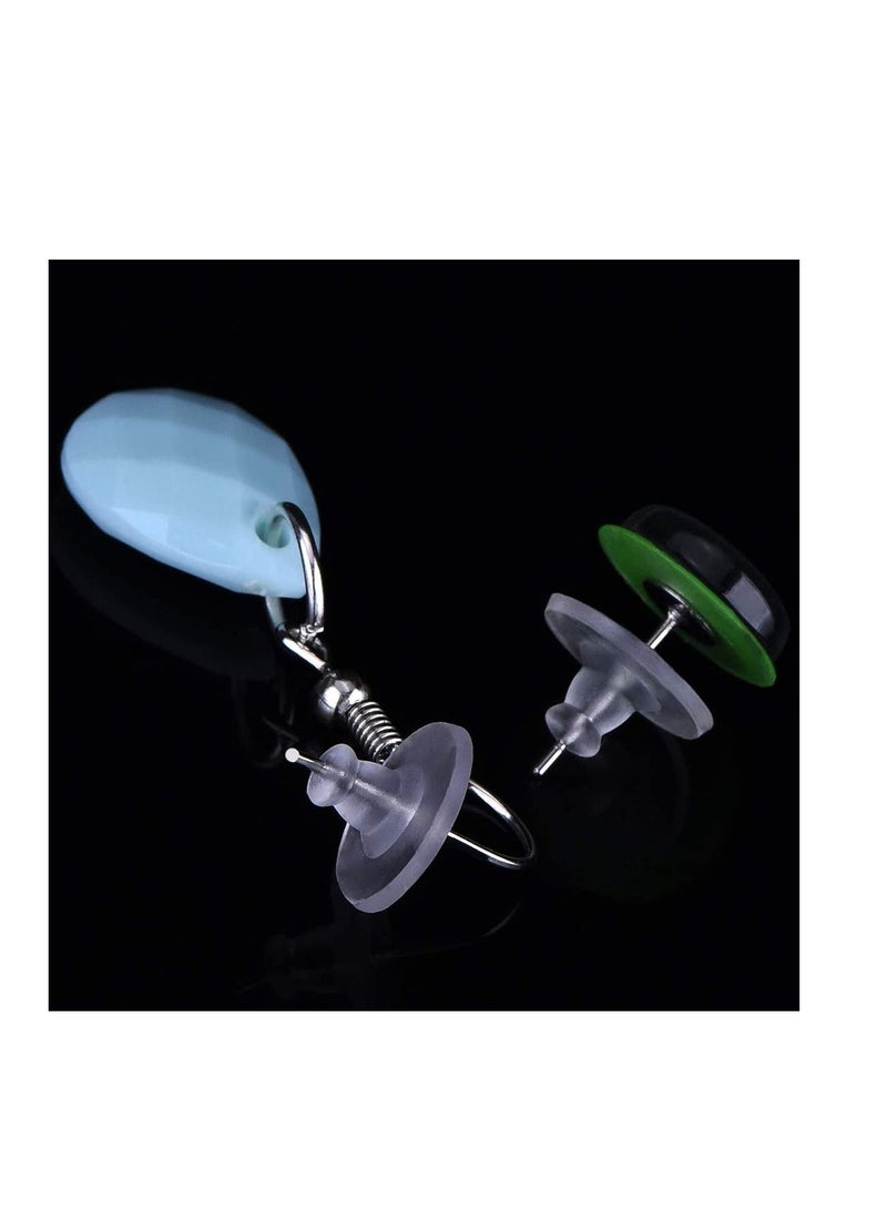 SYOSI Earring Backings Hypoallergenic Rubber Earring Safety Silicone Backs with Pad Rubber Earring Replacement Set Soft Jewelry Making Ear Studs Stoppers Clutch Earring Pad (100) - Image 5