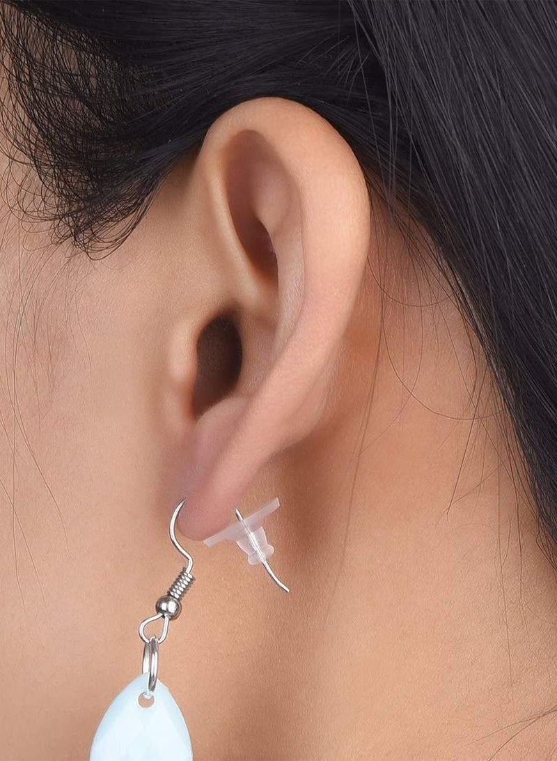 SYOSI Earring Backings Hypoallergenic Rubber Earring Safety Silicone Backs with Pad Rubber Earring Replacement Set Soft Jewelry Making Ear Studs Stoppers Clutch Earring Pad (100) - Image 2