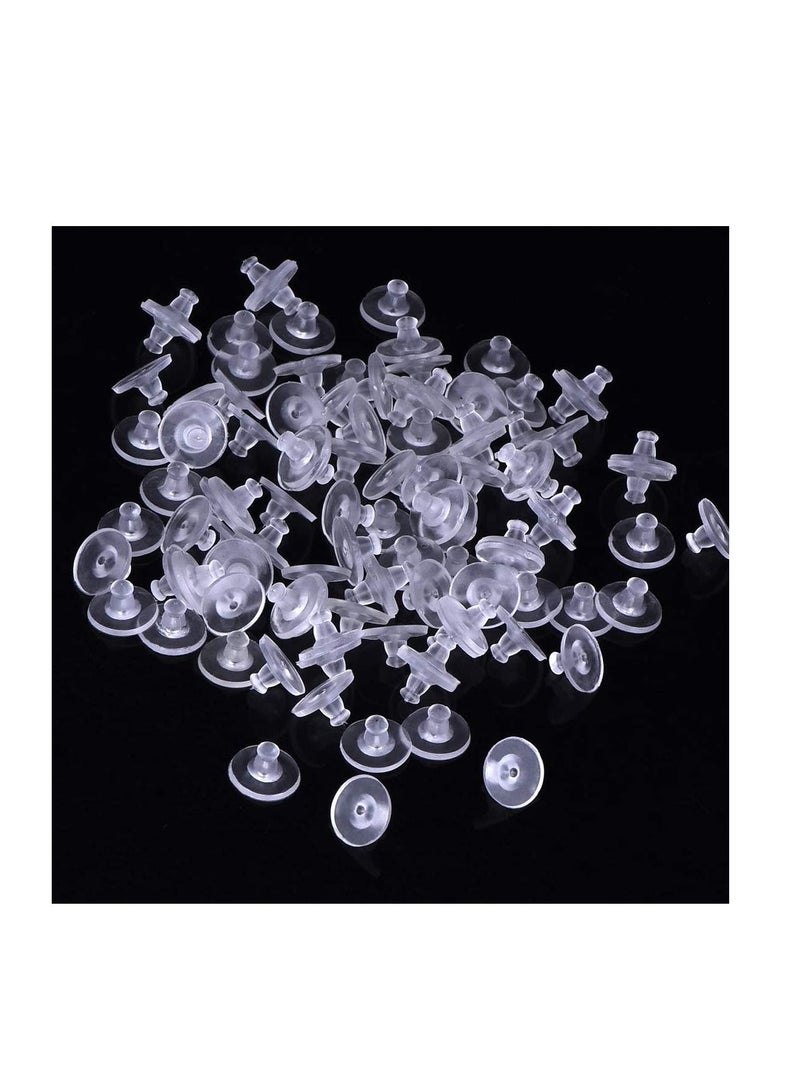 SYOSI Earring Backings Hypoallergenic Rubber Earring Safety Silicone Backs with Pad Rubber Earring Replacement Set Soft Jewelry Making Ear Studs Stoppers Clutch Earring Pad (100) - Image 3